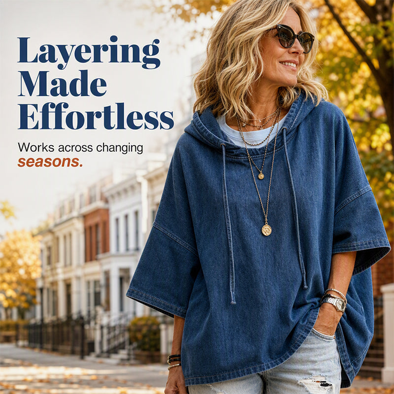 Bestseller🏆🧥 Denim Hoodie – Timeless Silhouette & All-Day Comfort for Every Occasion