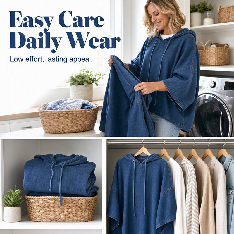 Bestseller🏆🧥 Denim Hoodie – Timeless Silhouette & All-Day Comfort for Every Occasion