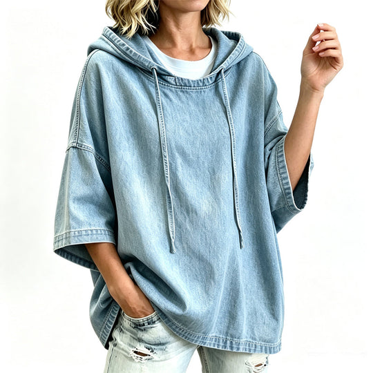 Bestseller🏆🧥 Denim Hoodie – Timeless Silhouette & All-Day Comfort for Every Occasion