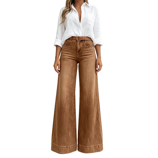 ✨ Flattering Denim Style | Women's Vintage High-Waisted Wide-Leg Jeans