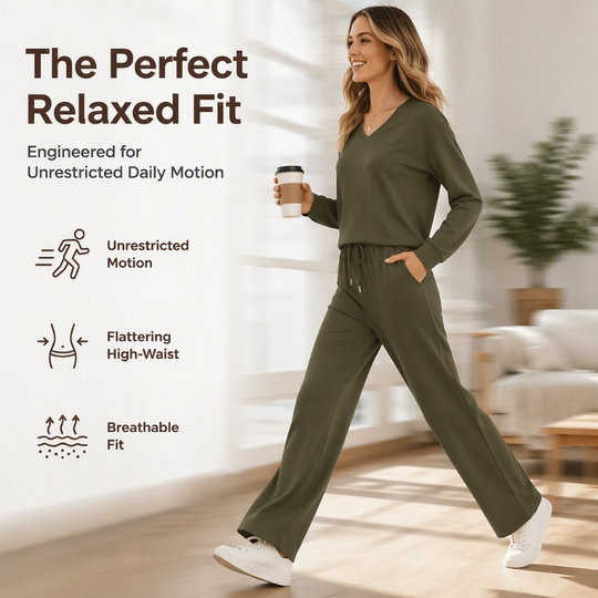 Women's Casual Top & Pants 2-Piece Lounge Set