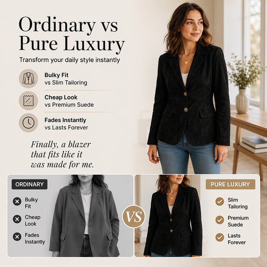 Women’s Chic Suede Slim-Fit Blazer – Elegant Fall Jacket