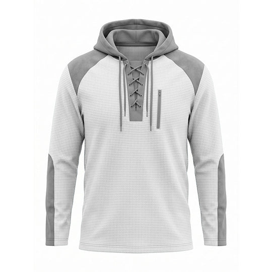 Sweat à capuche décontracté en maille color-block pour homme