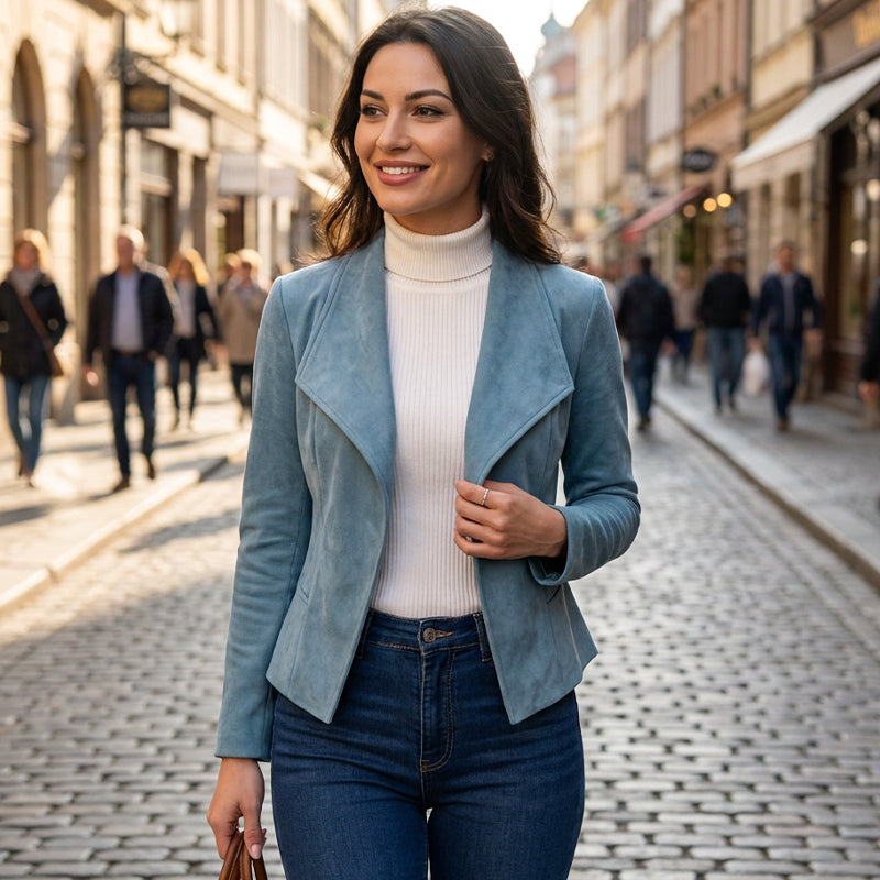 Women's Slim Fit Faux Suede Jacket