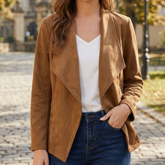 Women's Slim Fit Faux Suede Jacket
