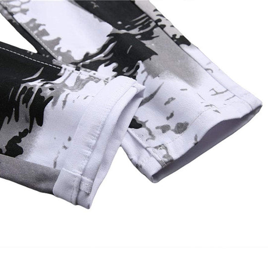 👖✨ PROMO -50% ! Jean Slim Camouflage Homme Tendance – Imprimé Audacieux Streetwear, Coupe Slim Droite Moderne, Denim Premium Durable Poches Pratiques · Blanc · 28-36 🔥