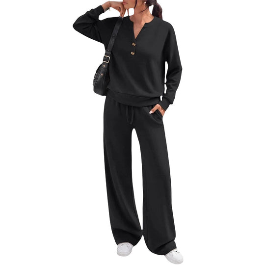 🌸 OFFRE LIMITÉE –50% ! ✨ Ensemble top fluide et pantalon large pour femme