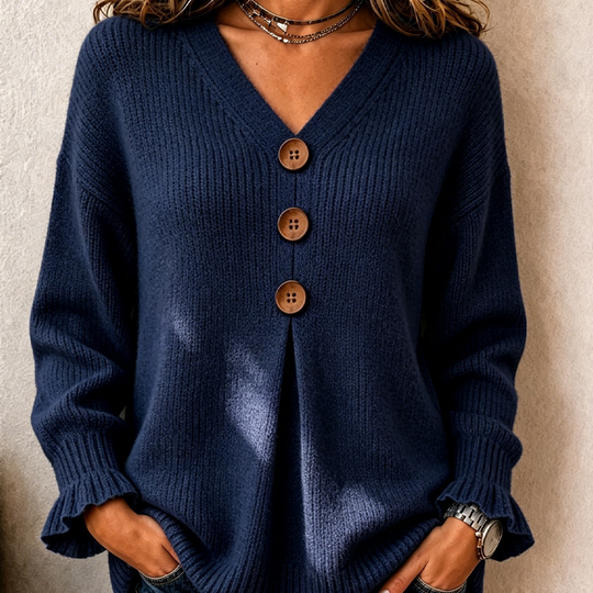 🌸 -50 % Aujourd’hui | Pull Femme en Maille à Col V