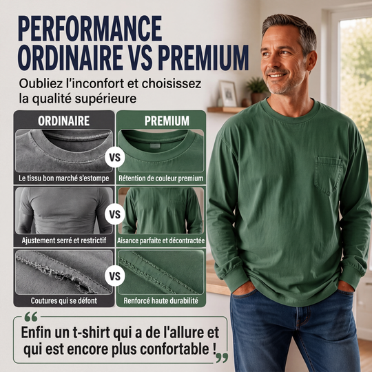 T-shirt à manches longues coupe ample pour homme