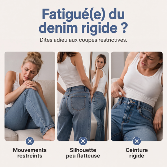 📢📢 50% DE RÉDUCTION ! ✨ Jeans barrel extensibles taille haute pour femme
