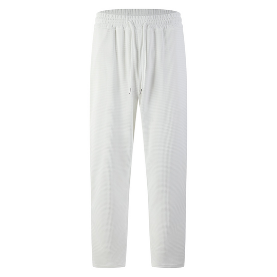 📢📢50 % DE RÉDUCTION !! ⏰ Pantalon décontracté pour homme en maille gaufrée avec cordon de serrage