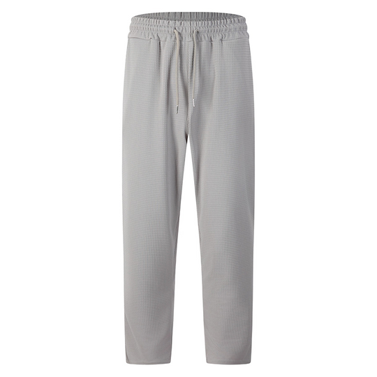 📢📢50 % DE RÉDUCTION !! ⏰ Pantalon décontracté pour homme en maille gaufrée avec cordon de serrage