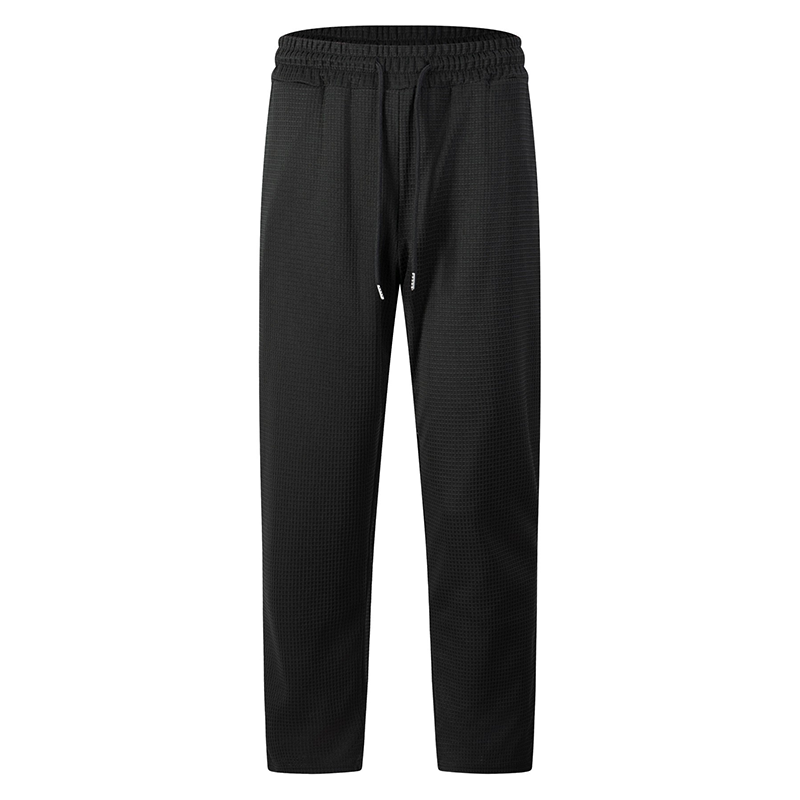 📢📢50 % DE RÉDUCTION !! ⏰ Pantalon décontracté pour homme en maille gaufrée avec cordon de serrage