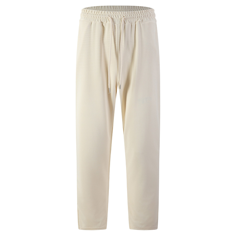 📢📢50 % DE RÉDUCTION !! ⏰ Pantalon décontracté pour homme en maille gaufrée avec cordon de serrage