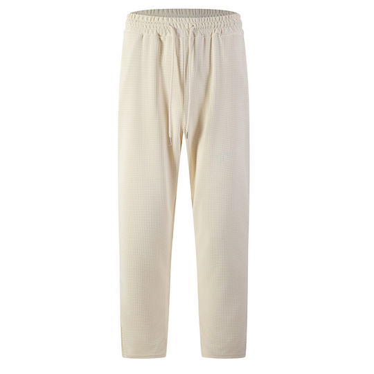 📢📢50 % DE RÉDUCTION !! ⏰ Pantalon décontracté pour homme en maille gaufrée avec cordon de serrage