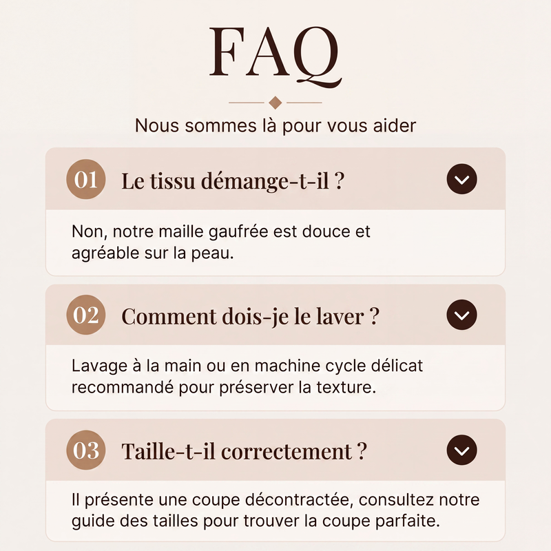 🌙 OFFRE LIMITÉE -50% ! 💕 Haut Henley à manches longues en tricot gaufré pour femme