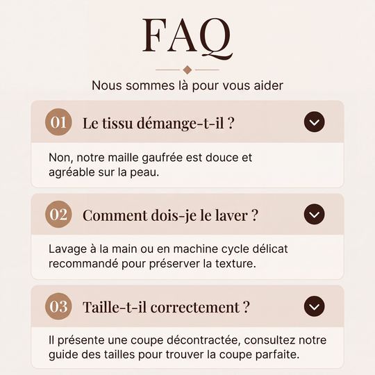 🌙 OFFRE LIMITÉE -50% ! 💕 Haut Henley à manches longues en tricot gaufré pour femme