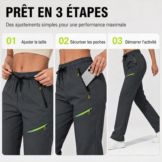 🌙 OFFRE LIMITÉE -50% ! 💕 Pantalons de sport décontractés pour femme avec poches zippées