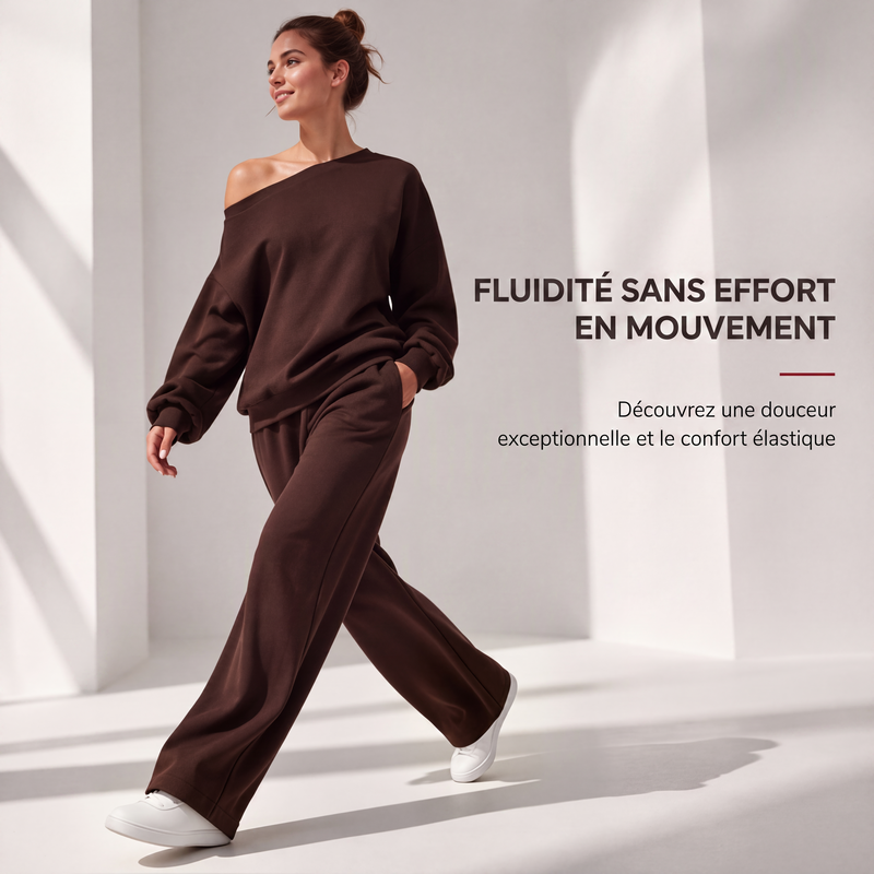 🌸 OFFRE LIMITÉE –50% ! ✨ Ensemble 2 pièces sweat-shirt et pantalon de survêtement pour femme