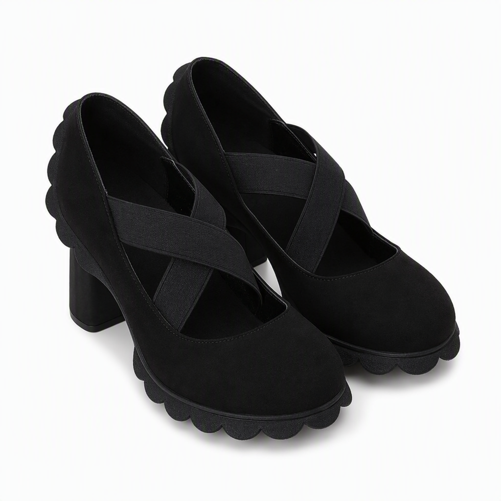 📢📢50 % de réduction !!! 🎉✨ Chaussures Mary Jane pour femme à bout rond, avec lanières croisées, talon bloc, semelle compensée et découpes, à talons hauts