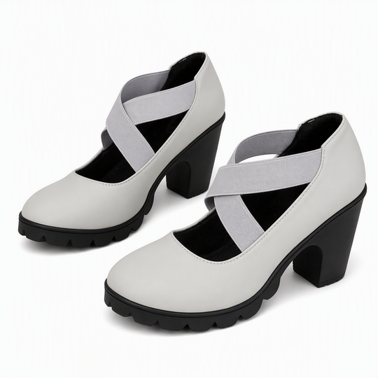 📢📢50 % de réduction !!! 🎉✨ Chaussures Mary Jane pour femme à bout rond, avec lanières croisées, talon bloc, semelle compensée et découpes, à talons hauts