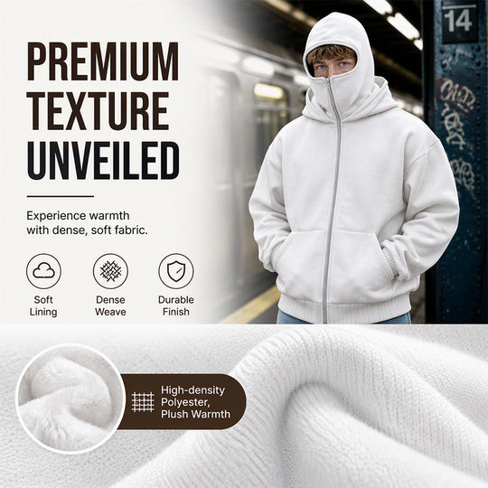 📢📢50 % DE RÉDUCTION !! ⏰ Sweat-shirt unisexe à double capuche et fermeture éclair
