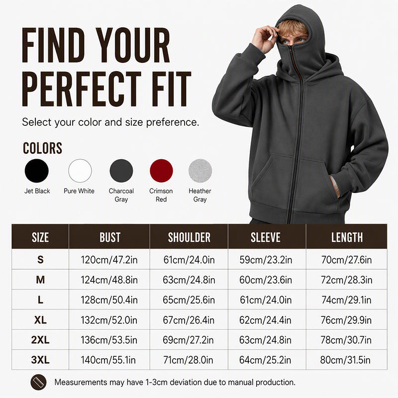 📢📢50 % DE RÉDUCTION !! ⏰ Sweat-shirt unisexe à double capuche et fermeture éclair