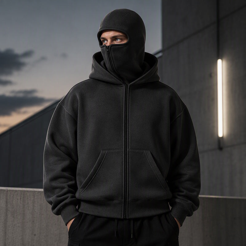 📢📢50 % DE RÉDUCTION !! ⏰ Sweat-shirt unisexe à double capuche et fermeture éclair