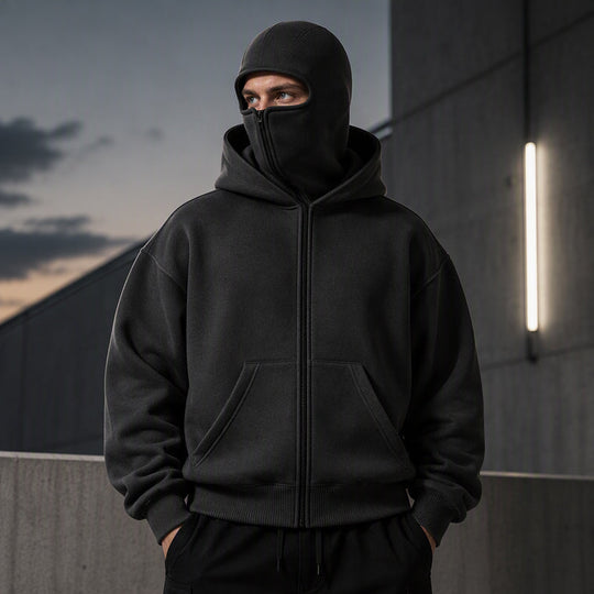 📢📢50 % DE RÉDUCTION !! ⏰ Sweat-shirt unisexe à double capuche et fermeture éclair