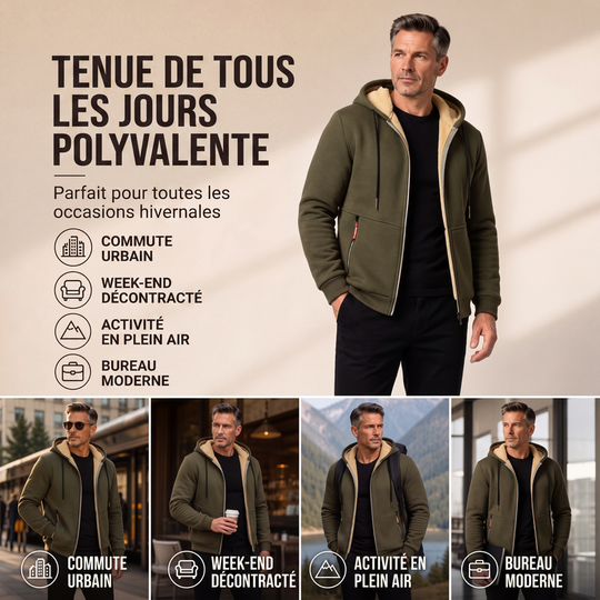 Veste à capuche chaude d'hiver pour homme