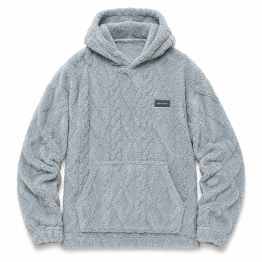 Sweat à capuche doublé polaire pour homme, motif jacquard, manches longues, style pull, pour tenues décontractées et activités en extérieur en hiver