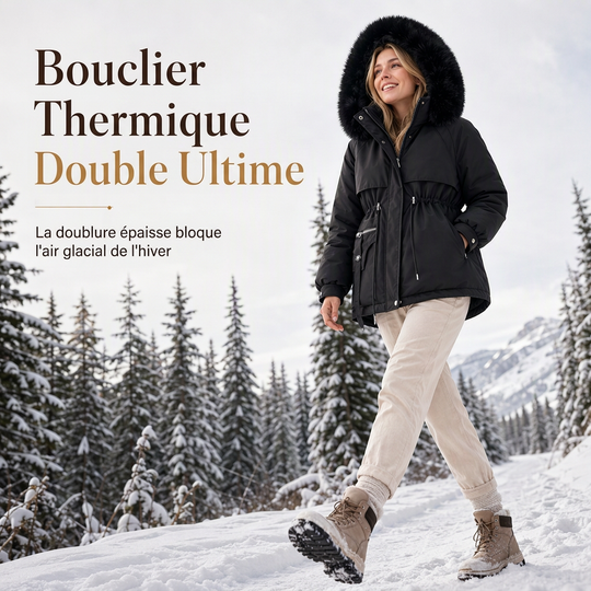 🌸 OFFRE LIMITÉE –50% ! ✨ Parka matelassée femme en fausse fourrure pour l'hiver