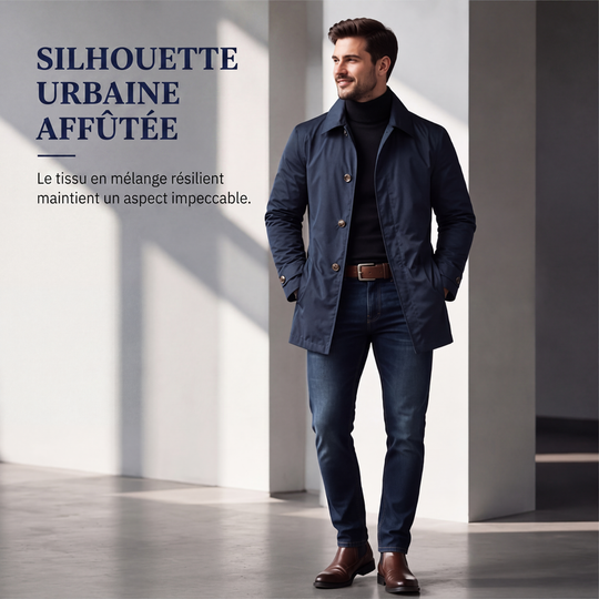 Trench imperméable mi-long pour homme