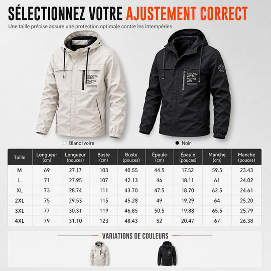 Coupe-vent outdoor pour homme avec capuche amovible