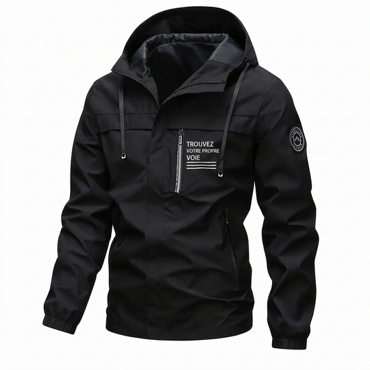 Coupe-vent outdoor pour homme avec capuche amovible