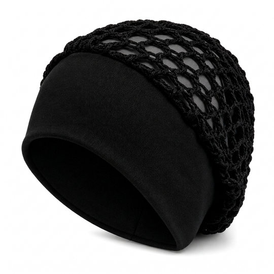 Bonnet à filet pour cheveux en maille élastique et respirant avec bande large, couvre-cheveux ajouré