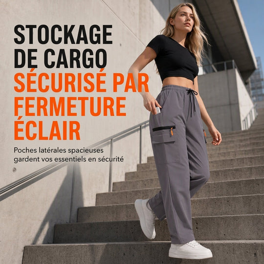 Pantalon de survêtement cargo décontracté pour femme, coupe ample, séchage rapide et respirant, pantalon long avec poches