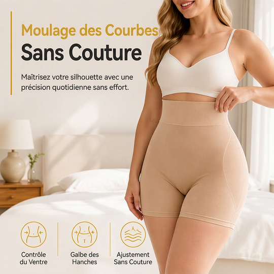 Short de gainage rembourré pour femme, taille haute, effet ventre plat