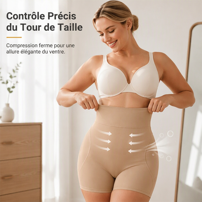 Short de gainage rembourré pour femme, taille haute, effet ventre plat