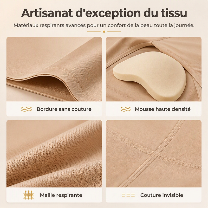 Short de gainage rembourré pour femme, taille haute, effet ventre plat