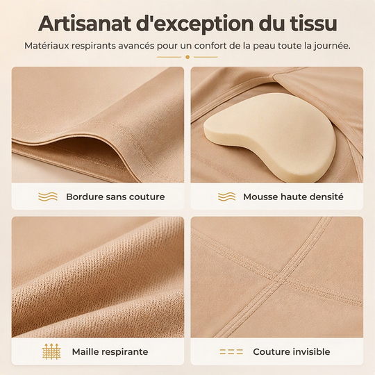 Short de gainage rembourré pour femme, taille haute, effet ventre plat
