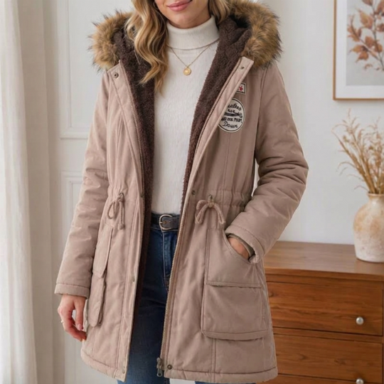 Parka à capuche doublée chaude pour femme