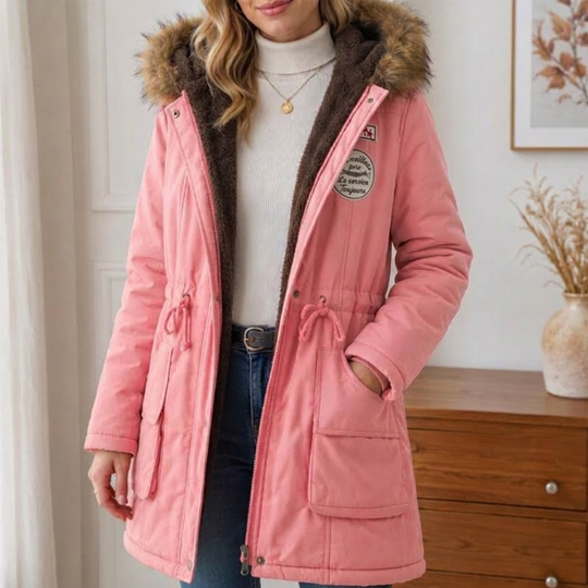 Parka à capuche doublée chaude pour femme