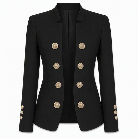 Blazer ajusté pour femme à col montant