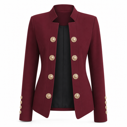 Blazer ajusté pour femme à col montant