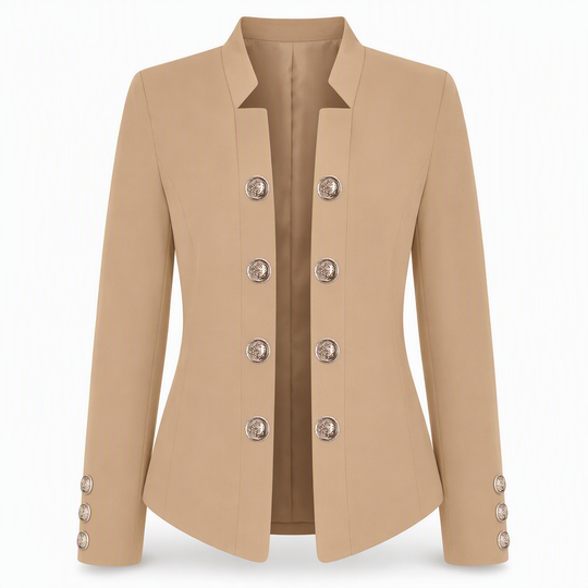 Blazer ajusté pour femme à col montant