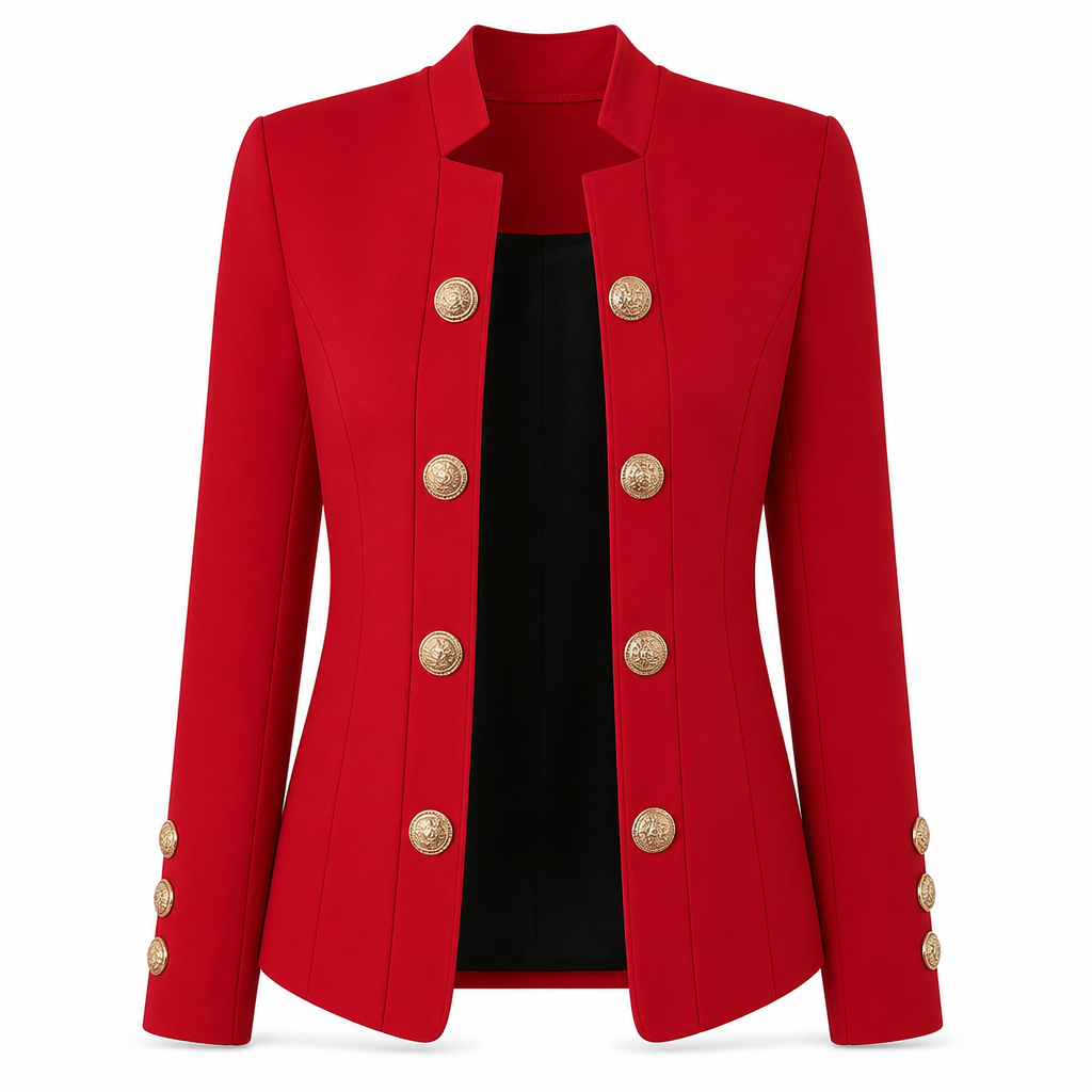 Blazer ajusté pour femme à col montant