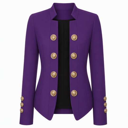 Blazer ajusté pour femme à col montant