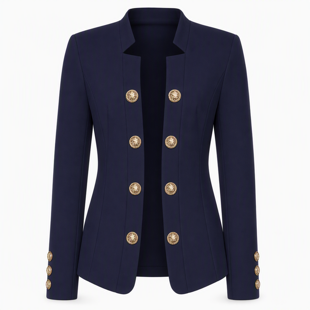 Blazer ajusté pour femme à col montant