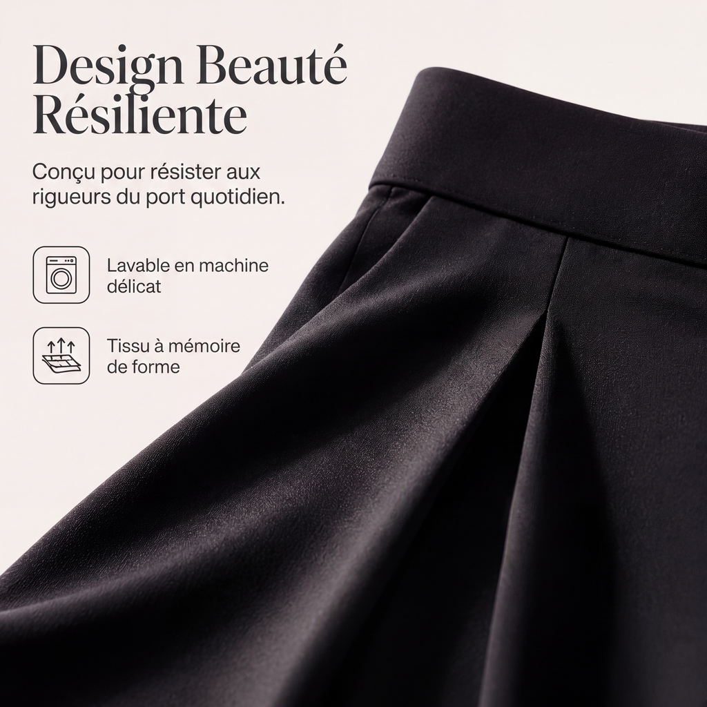 Pantalon fluide taille haute à jambes larges pour femme